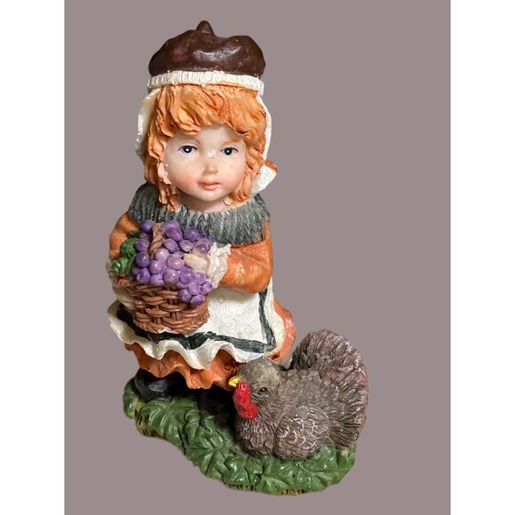 Thanksgiving Pilgrim Boy & Girl Figurines Set - Harvest Decor By Ks Collection - Picture 5 of 13